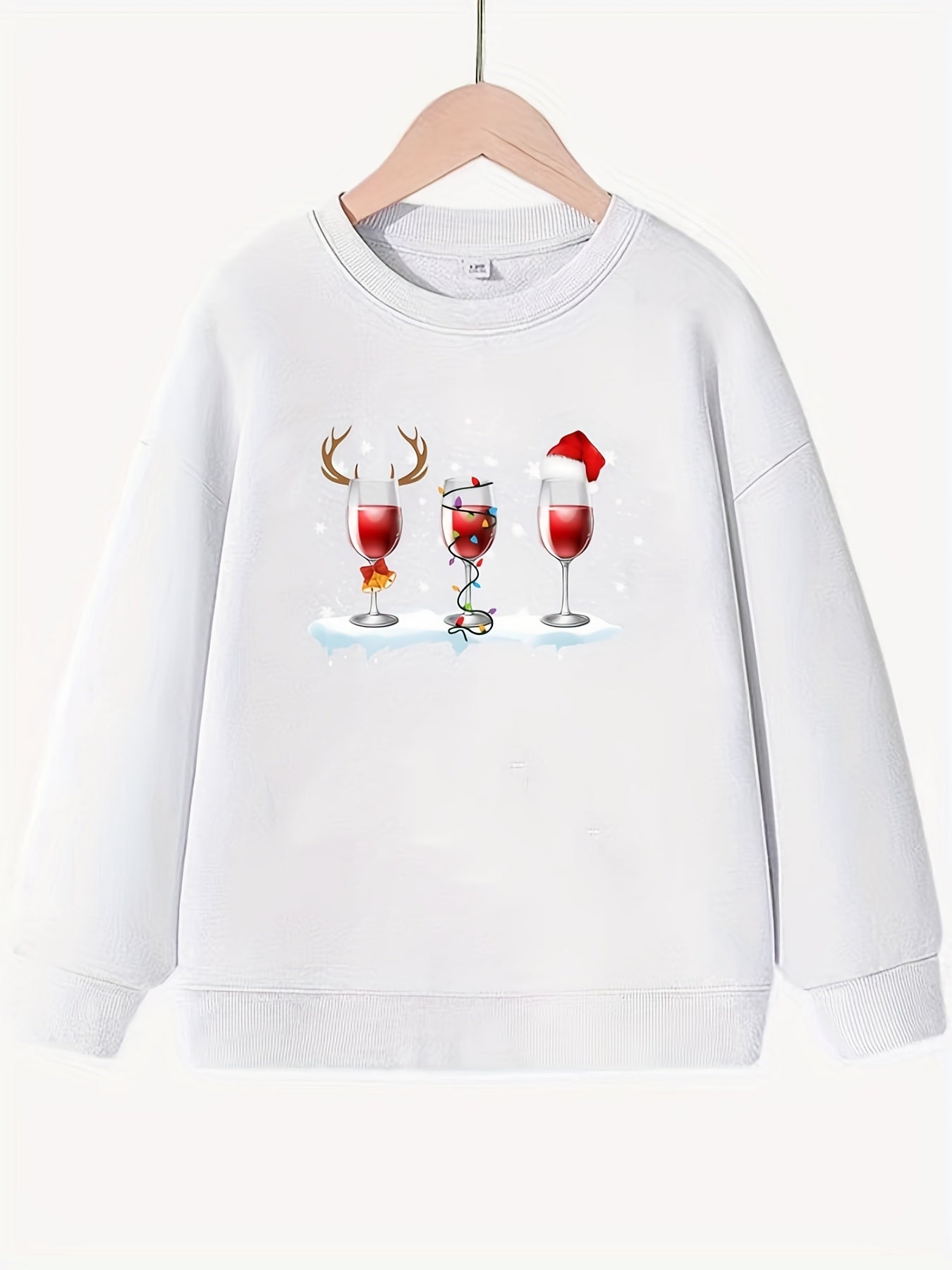 Christmas Beverages Pattern Sweatshirt for Girls