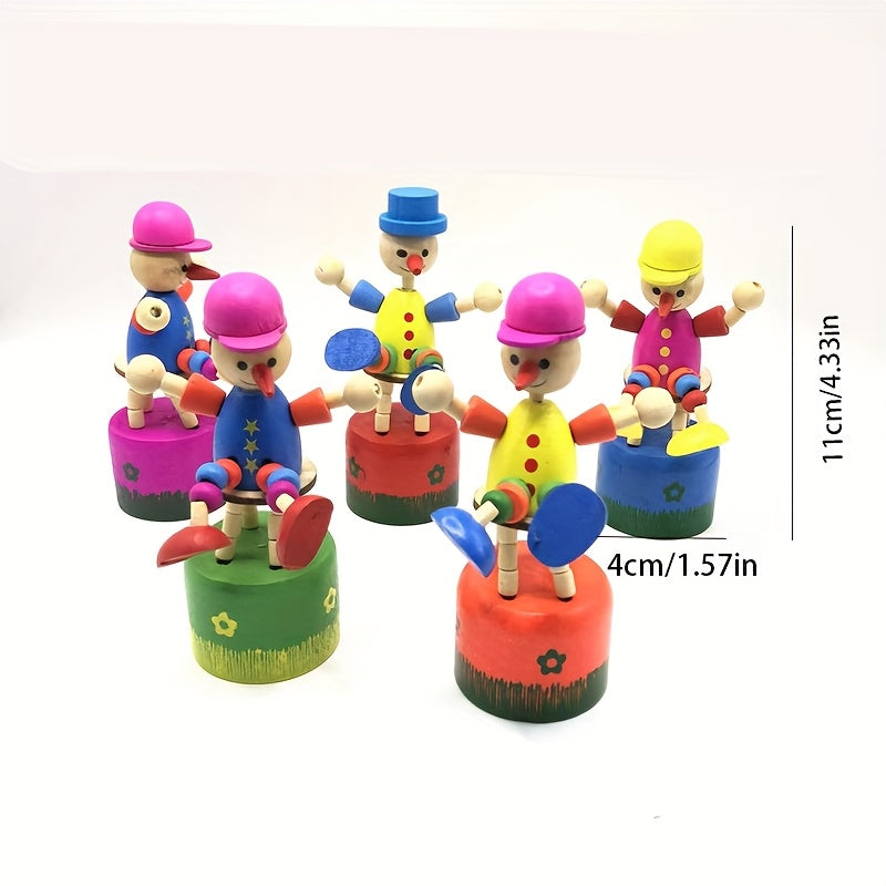 Cartoon Wooden Dancing Clown Swing Puppet Toy for Kids