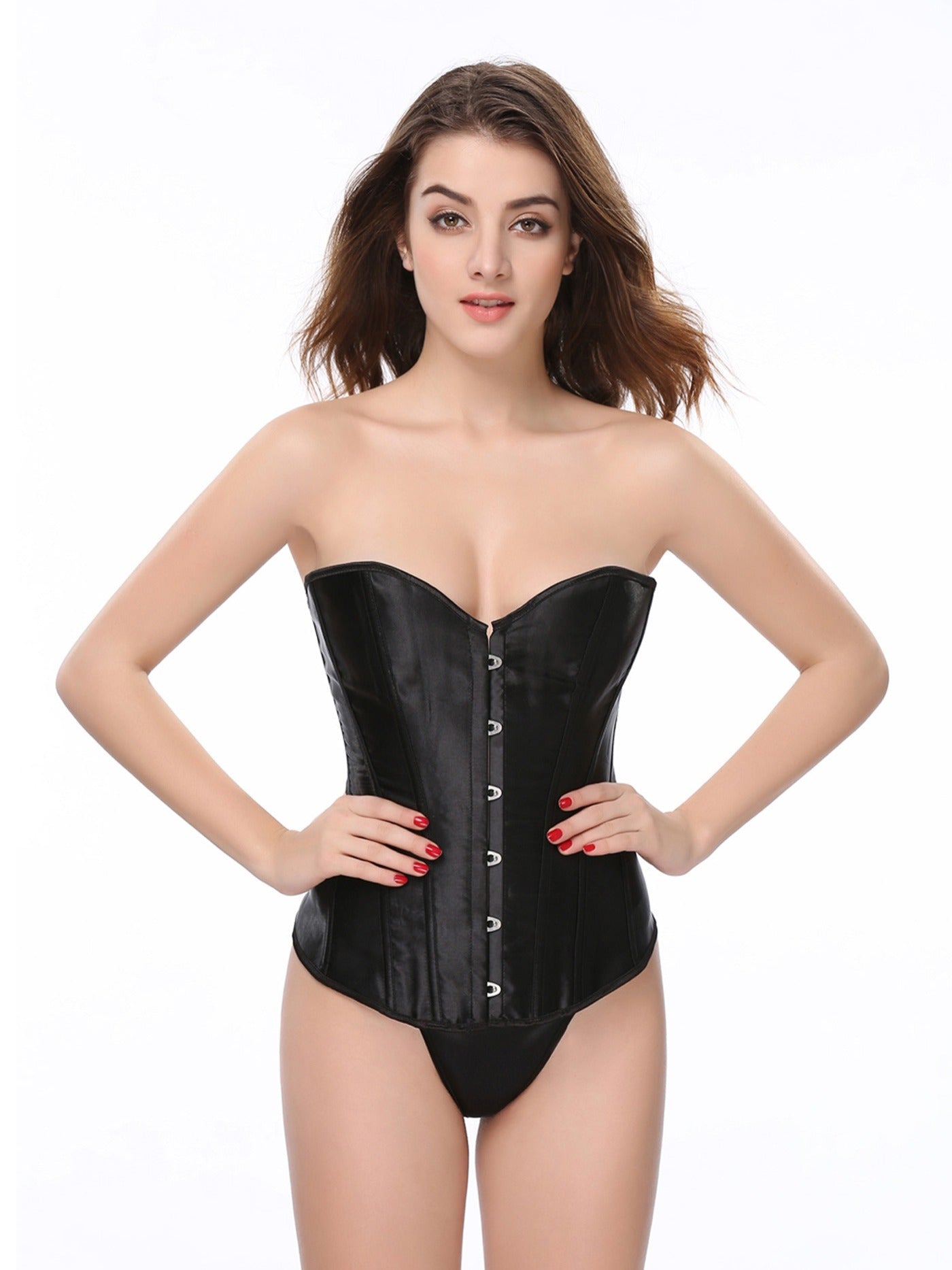 Women's Bustier Corset Top Sexy Lingerie Sets Satin Waist Cincher