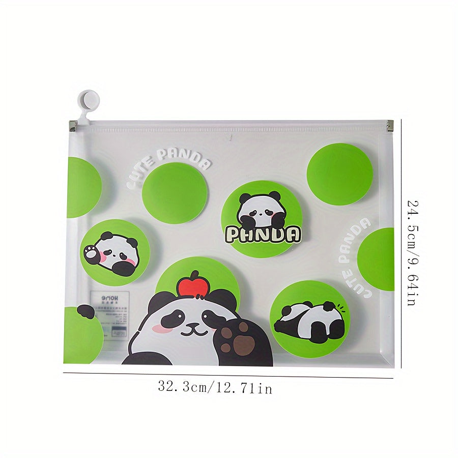 1pc Panda Style Office Document Bag A4 File Bag Large Capacity File Storage Bag