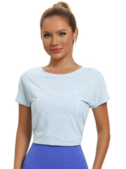 Sports Yoga Short Sleeve T Shirt Solid Casual Workout Running Top