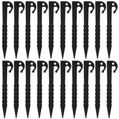 20pcs Heavy Duty Tent Stakes 7 Inch Spiral Pegs with Hooks for Camping