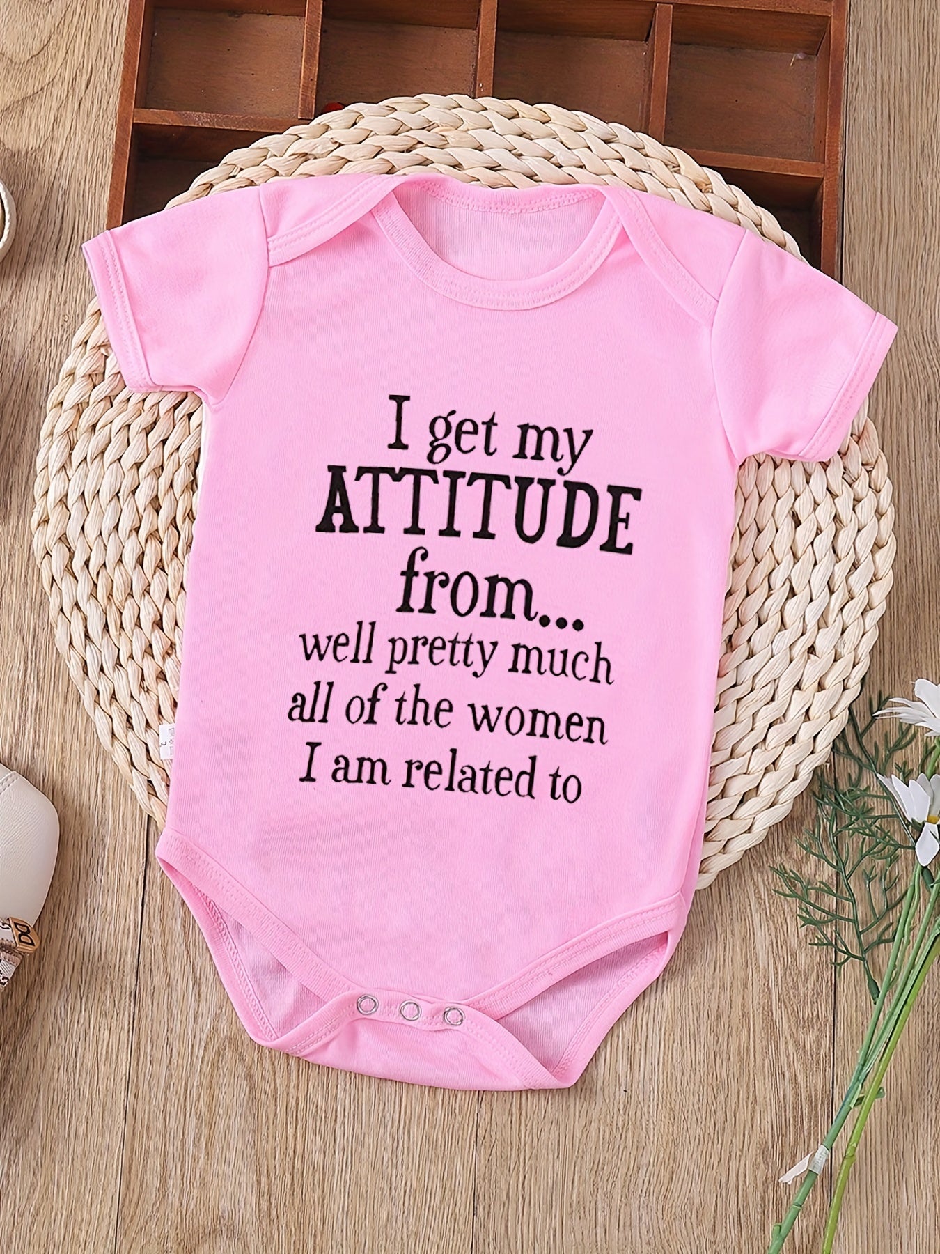 Baby Girls Casual Slogan Graphic Print Onesie