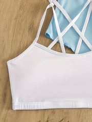 Criss Cross Sports Bra & Lace up Running Top Set