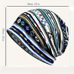 Striped Printed Skull Cap Knitted Hat Hip Hop Hat Ski Hat