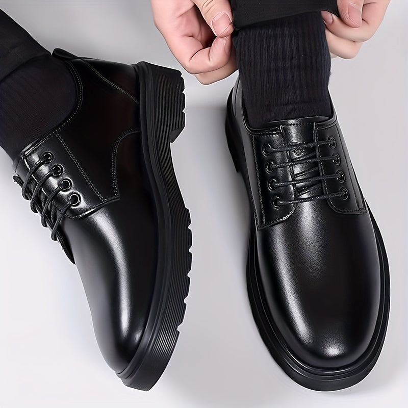 Men's Low Heel Derby Shoes Lace up Front Dress Shoes For Men