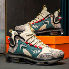 Men's Lace up Sneakers Casual Running Shoes With Air Cushion