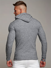 Men's Casual Lightweight Knitted Hooded Sweatshirt