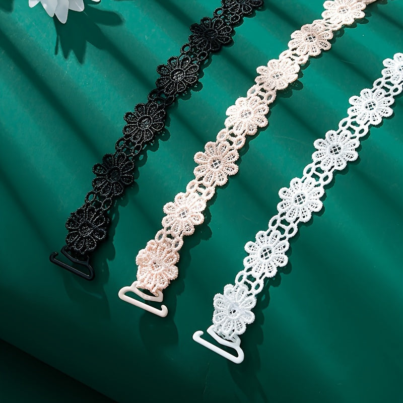 Floral Lace Shoulder Straps, Adjustable, Invisible