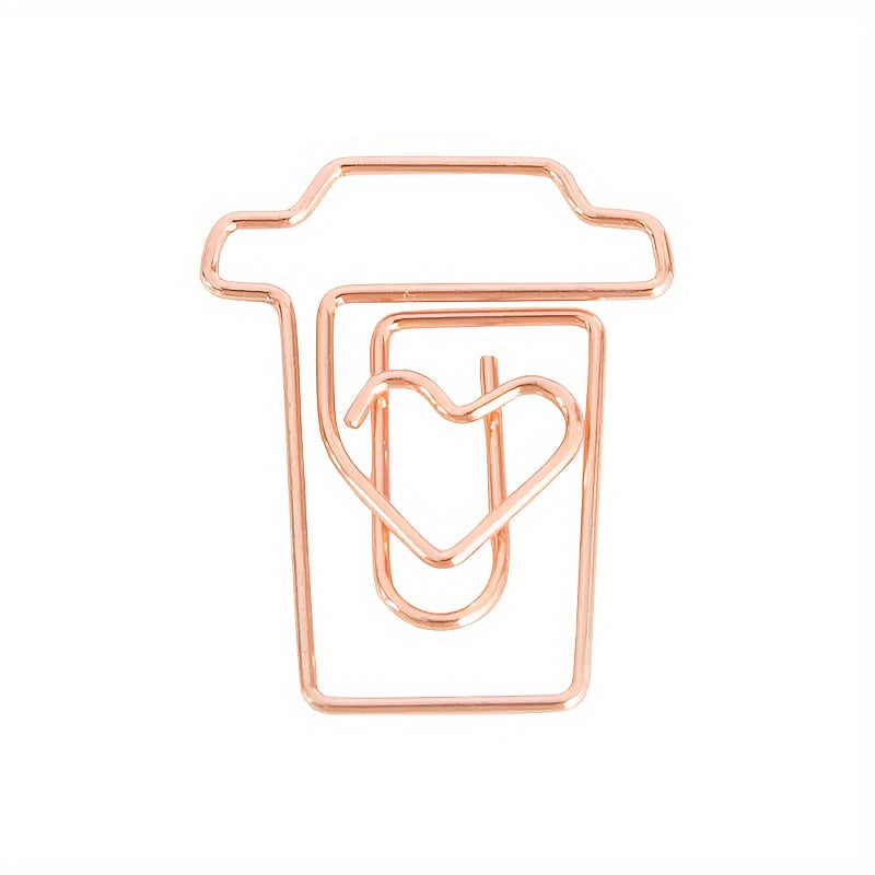 Rose Paper Clips Metal Bookmark Envelope Shape Planner Clip Office Supplies