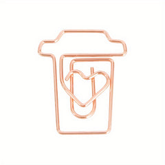 Rose Paper Clips Metal Bookmark Envelope Shape Planner Clip Office Supplies