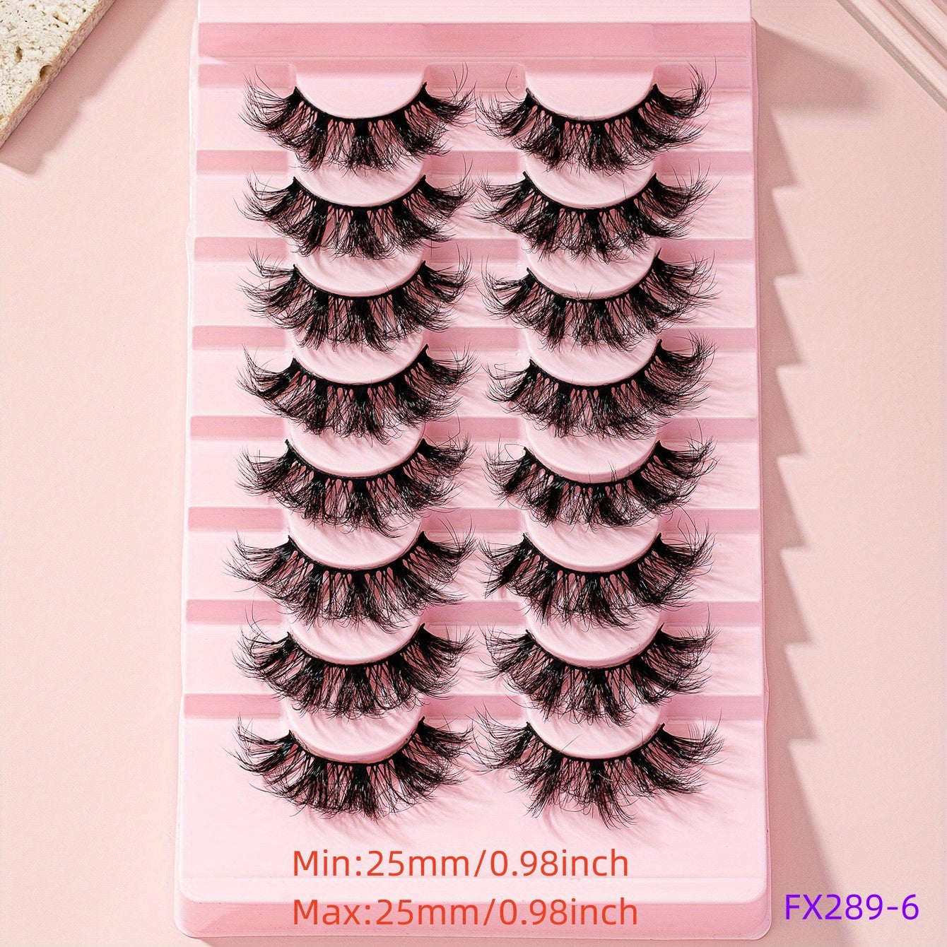 8 Pairs 25mm False Eyelashes Cat Eye Fluffy Faux Mink Lashes 9D