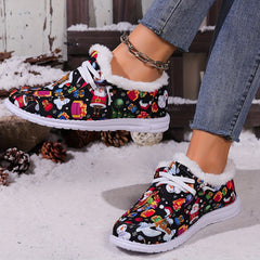 Women's Christmas Snow Boots Winter Plus Plush Comfort Flats
