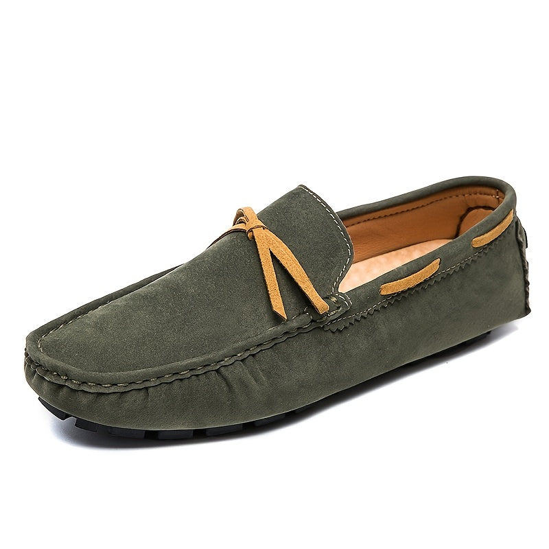 Men's Bowknot Moccasin Loafers Comfy Slip On Shoes