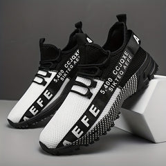 Men's Alphabets Graffiti Running Shoes Lightweight Mesh Sneakers
