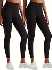 2Pcs High Stretch Slim Fit Yoga Leggings Womens Activewear