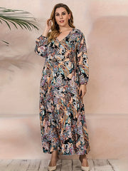 Boho Dress Women's Plus Paisley Print Maxi Dress
