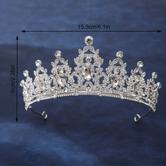 Alloy Inlaid Rhinestone Golden Hair Crown Wedding Tiara Crystal