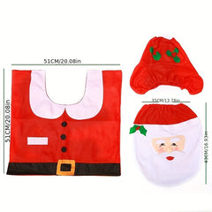 Christmas Toilet Cover Old Man Snowman Toilet Cover Floor Mat