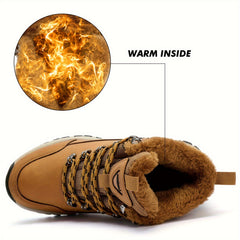 Women's Lace up Fleece Lining Winter Work Boots