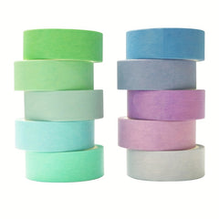 10pcs 15mm 5m Colorful Washi Masking Tape Solid Rainbow