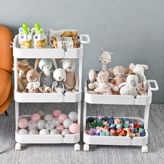 Floor Standing Storage Rack Kitchen Living Room Movable Small Cart