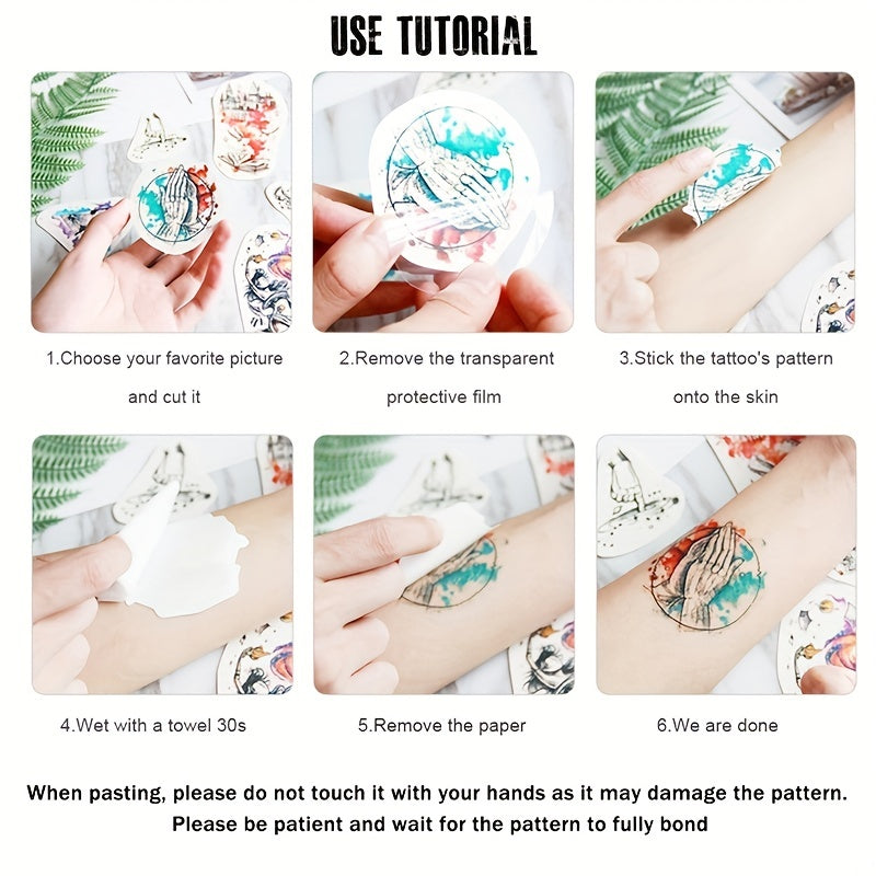 Peace Cross Waterproof Temporary Tattoo Stickers for Men Women