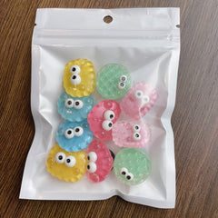 10pcs 3D Shoe Charms Eyes Biscuit Sandals Decoration