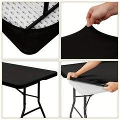 Polyester Tablecloth Rectangular Elastic Outdoor Picnic Table Cloth
