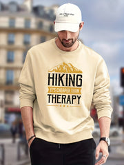 Mountain Hiking Print Sweatshirt Men's Casual Graphic Crew Neck Pullover