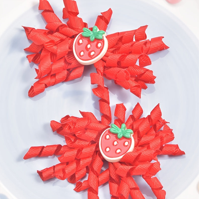 Cute Strawberry Hair Clips for Kids in 3 Sizes