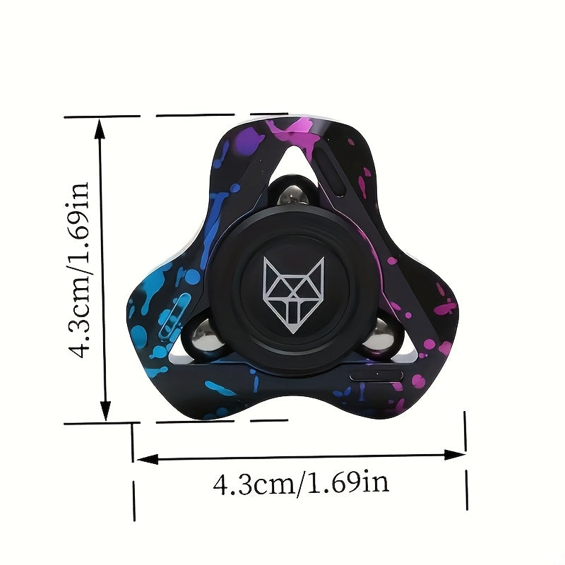 Fox 3rd Gen Metal Fidget Spinner w/ Colorful Accents Stress Relief Gift