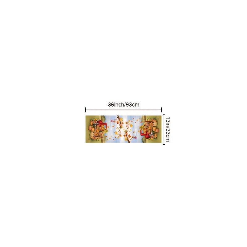 Thanksgiving Table Runner Pumpkin Truck Maple Leaf Pattern Home Decor