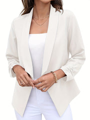 Shawl Collar 3/4 Sleeve Blazer for Office & Work