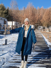 Women's Fleece Hooded Jacket for Winter Sports