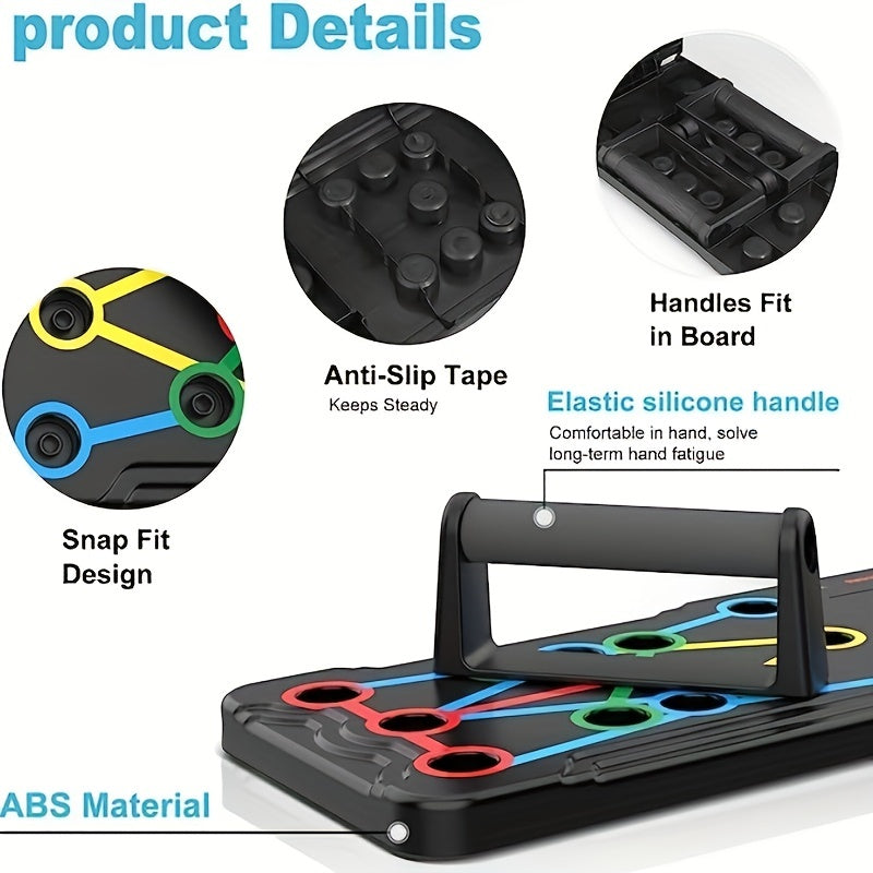 Portable Foldable Push Up Board with Pushup Handles