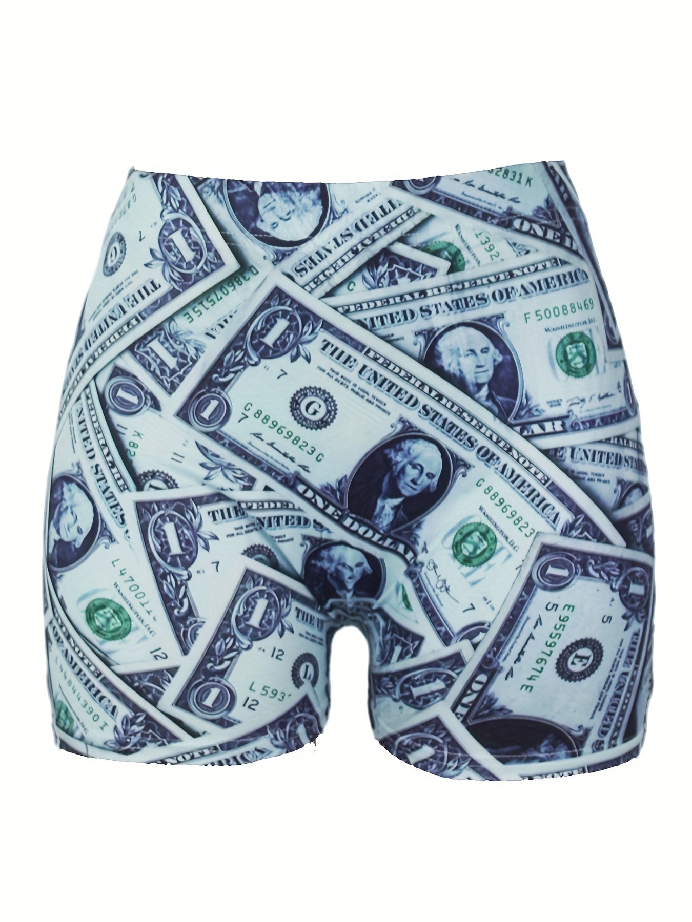 Dollar Print Skinny Shorts Yoga Casual Summer Shorts