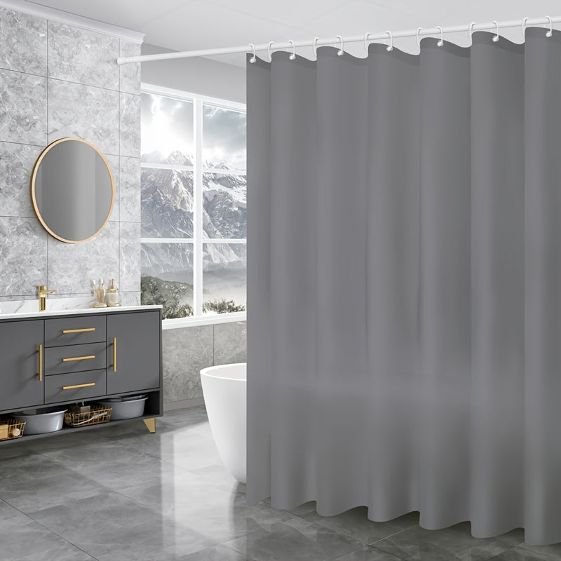 Waterproof Shower Curtain with Metal Buckle and Hooks