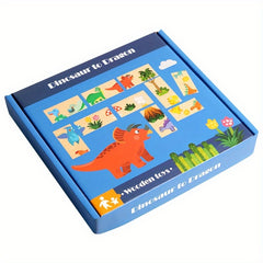 Colorful Wooden Dominoes Game Educational Puzzle Toy for Kids
