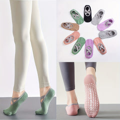 3 Pairs Yoga Socks Non-slip Cross Strap Sports Socks