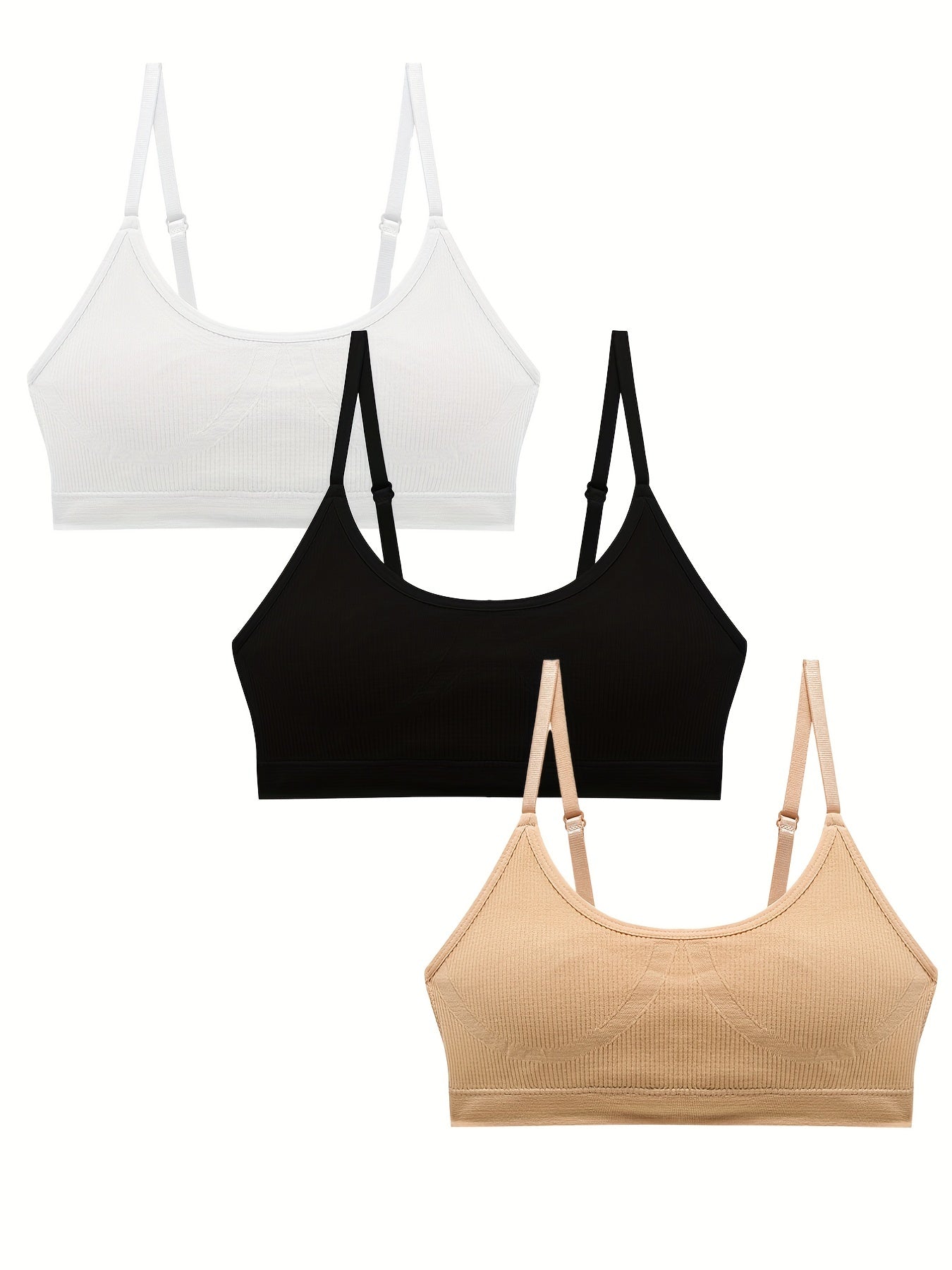 3pcs Wireless Bras Comfy & Breathable Intimates Women's Lingerie & Underwear