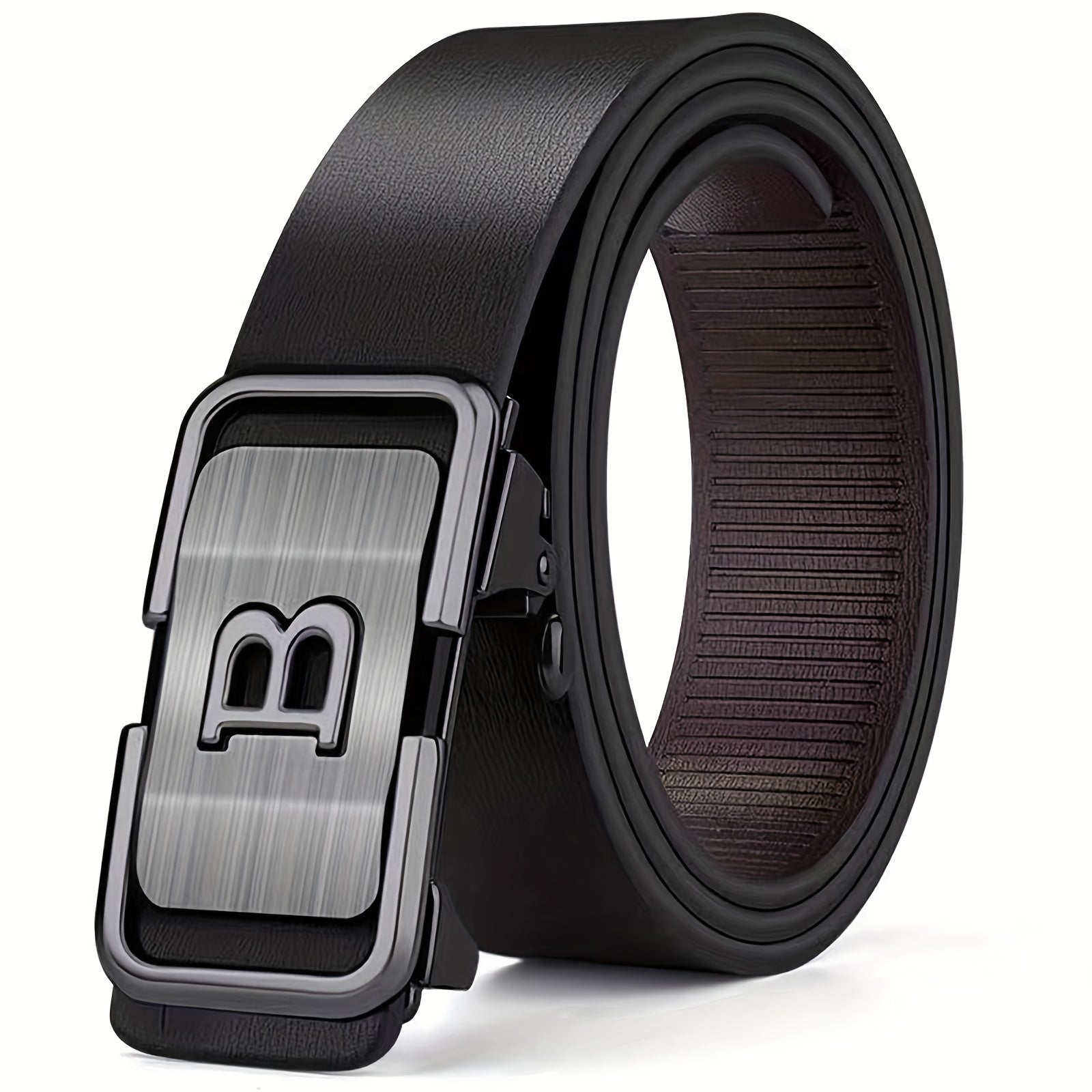 Men's Business Belt with B Automatic Buckle