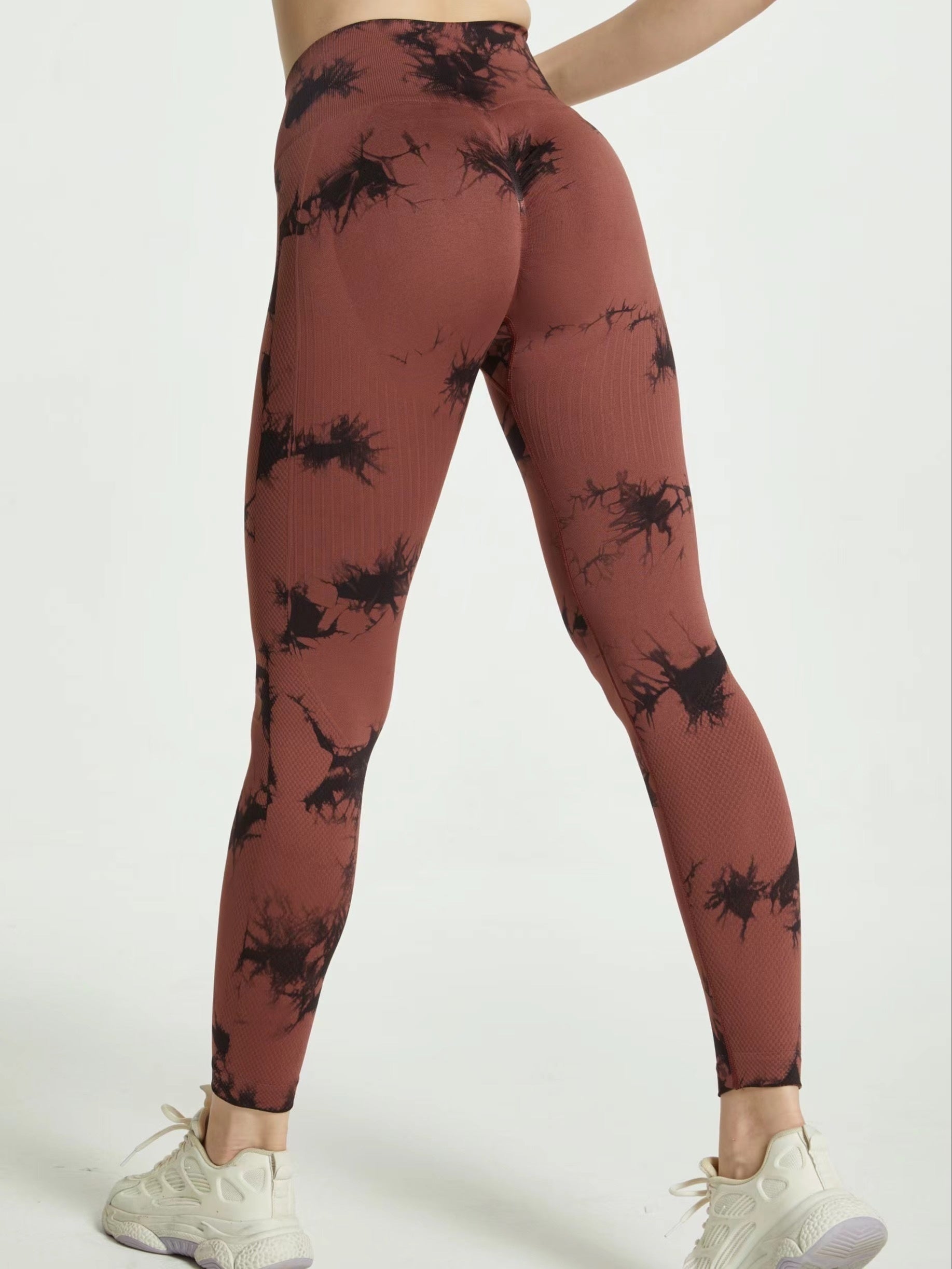Tie Dye Yoga Workout Pants Stretch Sports Running Fitness Training Leggings
