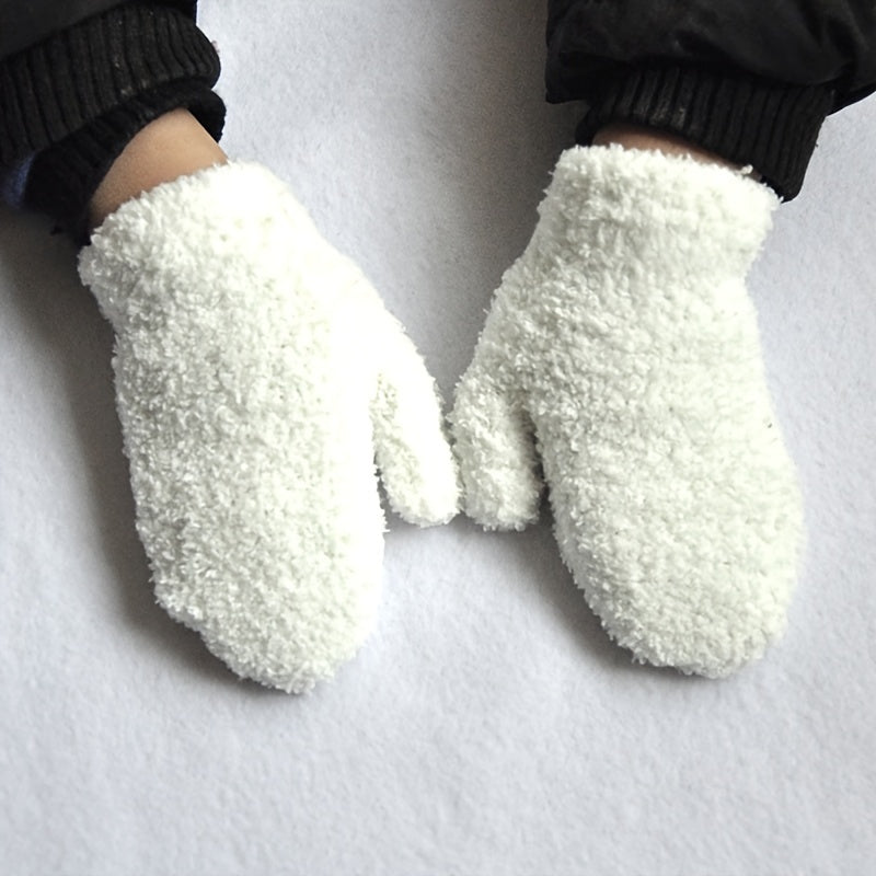 Cozy Thermal Plush Baby Mittens Winter Windproof Gloves