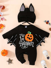 Baby Boys Halloween Animal Shape Cosplay Costume Bodysuit Hat