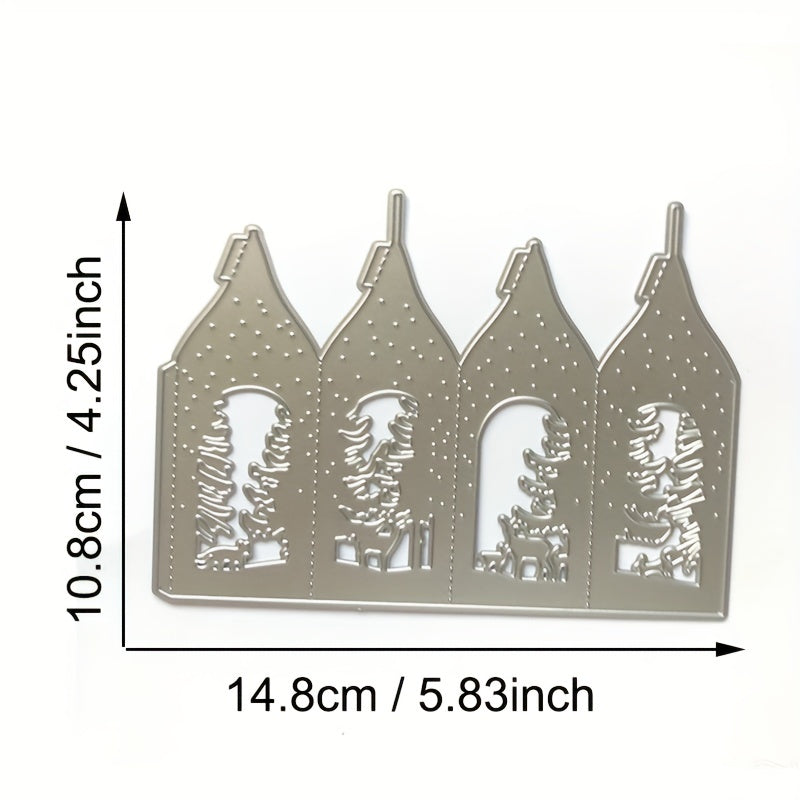 1pc Christmas Tree Deer Nativity Lantern Metal Cutting Dies for Scrapbooking