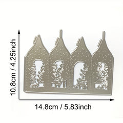 1pc Christmas Tree Deer Nativity Lantern Metal Cutting Dies for Scrapbooking