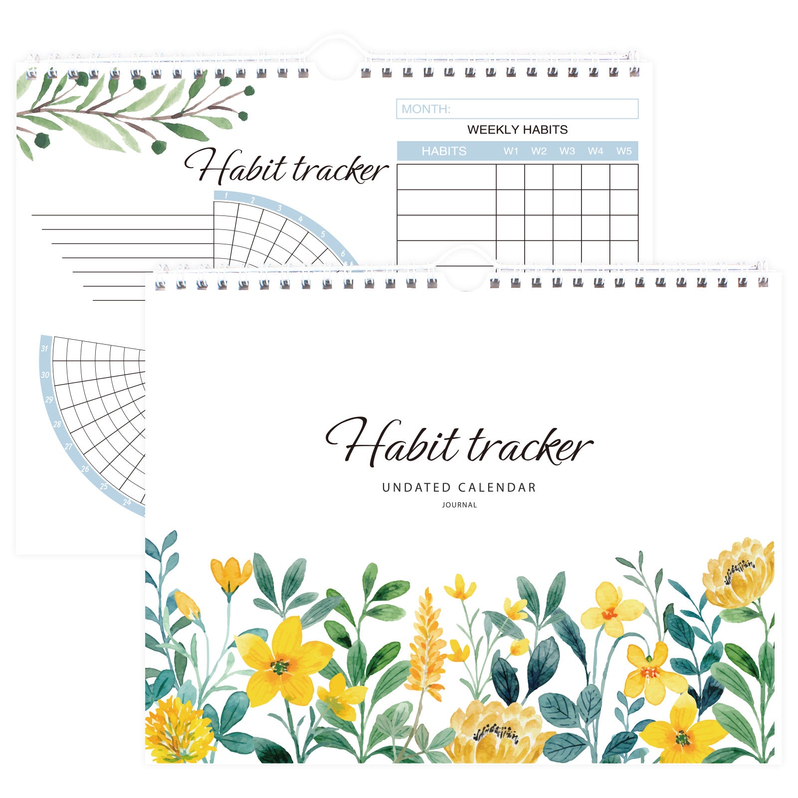 Trees Habit Tracker Wall Calendar With Time Management Journal