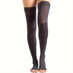 1pair Thigh High Compression Stockings Unisex 15-20mmHg Leg Support Hose