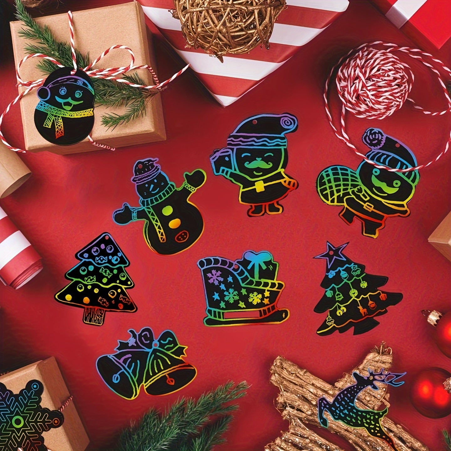 Christmas Scratch Painting Paper DIY Doodle Painting
